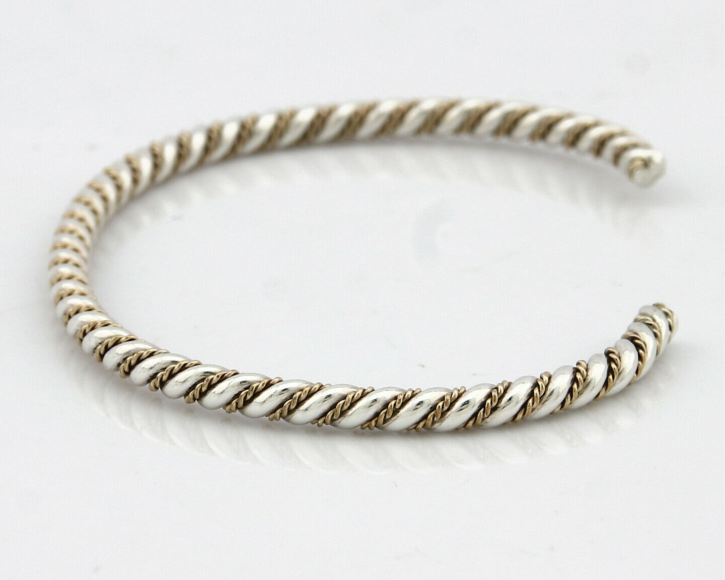 Navajo Bracelet .925 Silver Braided Twisted Artist Tahe C80's 3.0mm Wide