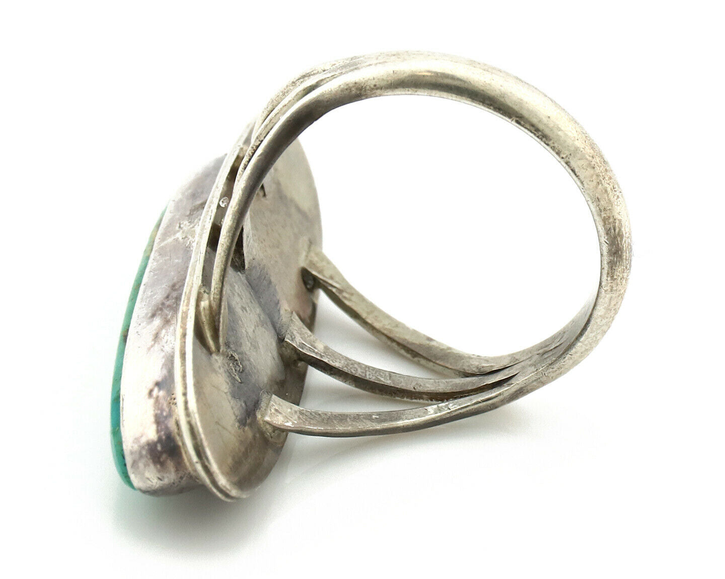 Navajo Ring .925 Silver Blue Green Southwest Turquoise Native Artist C.80's