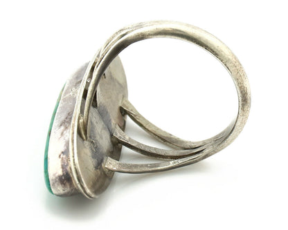 Navajo Ring .925 Silver Blue Green Southwest Turquoise Native Artist C.80's