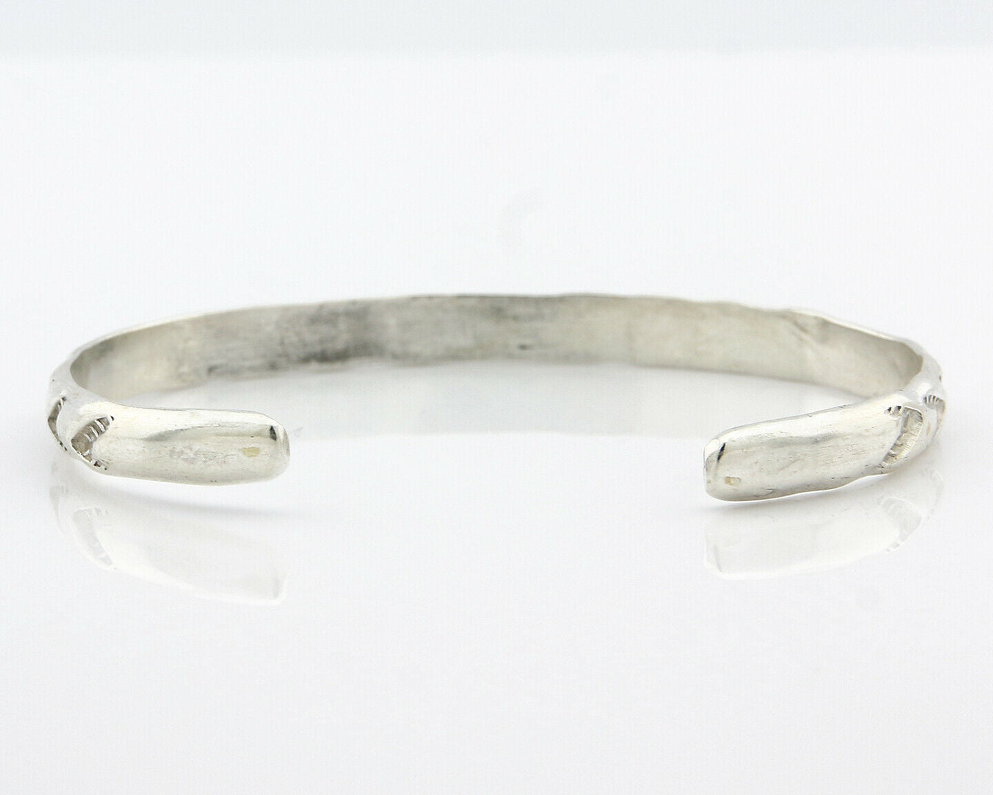 Navajo Bracelet .925 Silver Hand Stamped Arrow Head Artist I Montoya C.80's