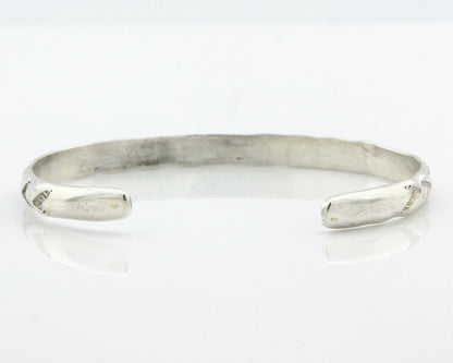 Navajo Bracelet .925 Silver Hand Stamped Arrow Head Artist I Montoya C.80's