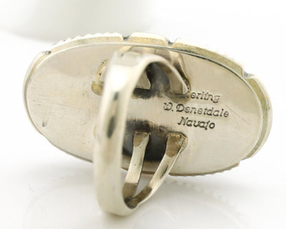 Navajo Ring 925 Silver Natural Lapis Lazuli Artist Signed William Denetdale C80s