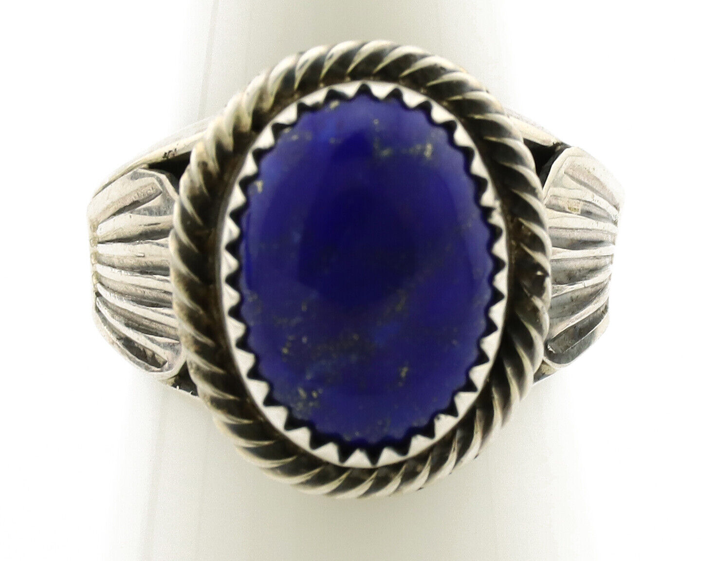 Navajo Ring 925 Silver Natural Handmade Natural Lapis Native American Artist C80