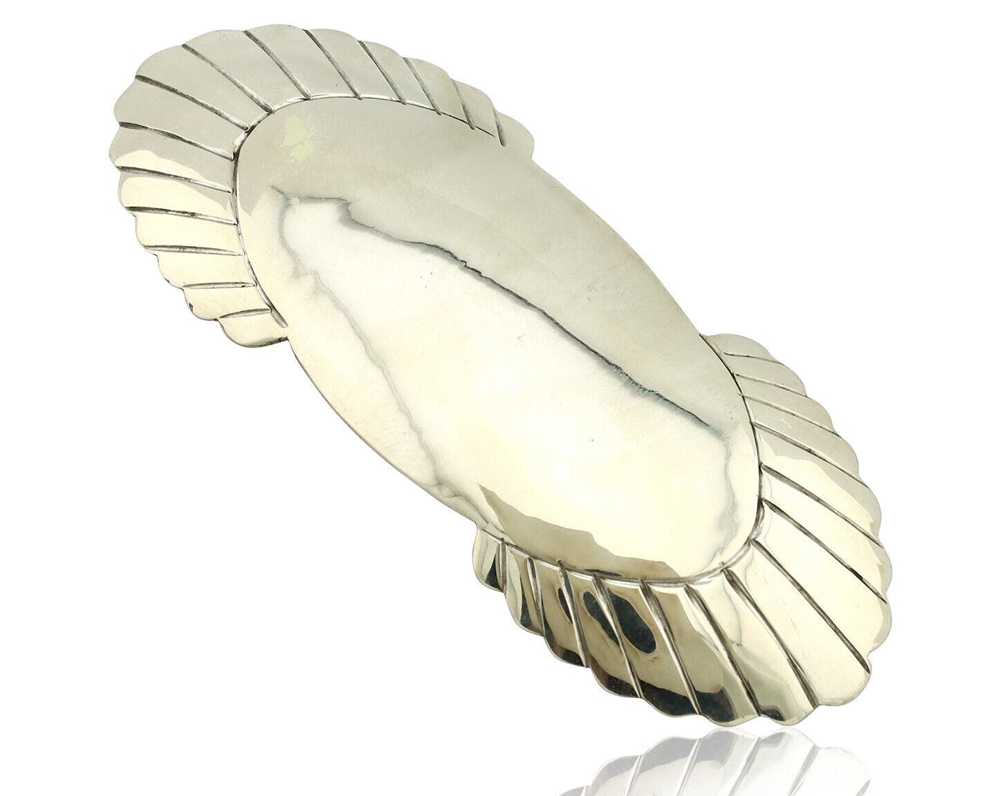 Navajo Hair Clip Barrette .925 Silver Hand Stamped Artist Signed C Montoya C80s