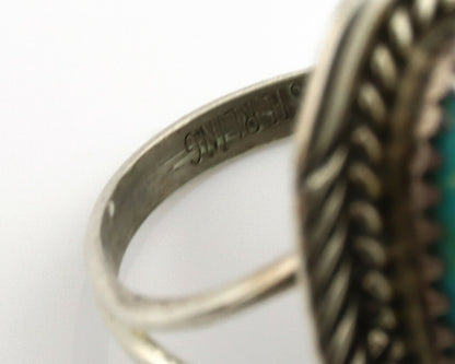Navajo Ring .925 Silver Nevada Turquoise Native American Artist C.1980's