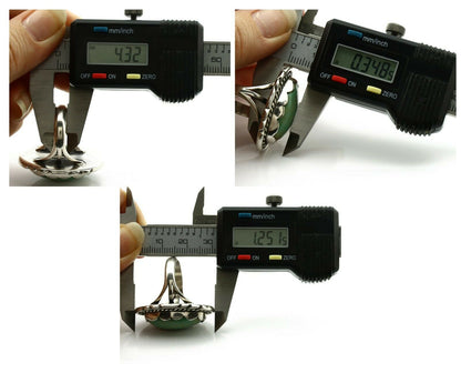 Navajo Ring .925 Silver Natural Uncolored Green Turquoise Signed Apache C.80's