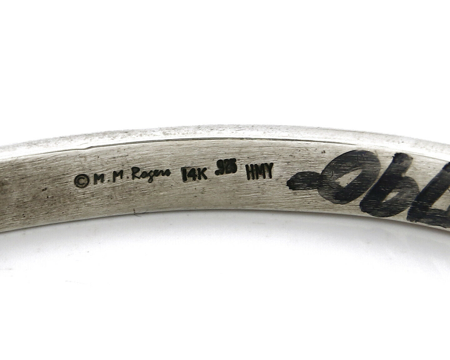 Women's Navajo Bracelet 14k & Silver MM Rogers Cuff C.80's