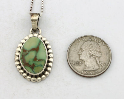 Navajo Necklace 925 Silver Damele Turquoise Native American Artist Signed C.80's