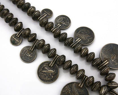 Women's Navajo Necklace .925 Silver Mercury Dime Squash C.70's