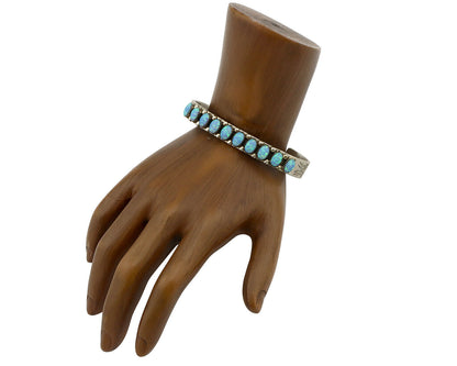 Zuni Bracelet .925 Silver Natural Pink Mussel H. M. Coonsis C.90's