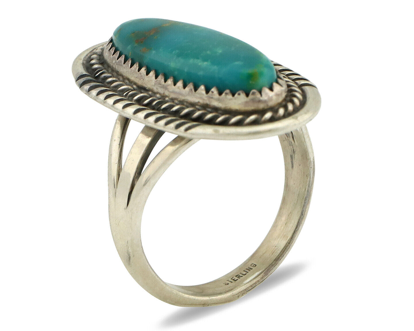 Navajo Ring 925 Silver Southwest Blue Turquoise Artist Signed Begay C.80's