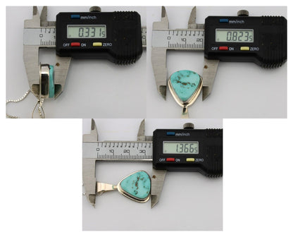 Navajo Necklace .925 Silver Fox Mine Turquoise Signed Doug Zachary C.1980's