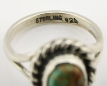 Navajo Ring .925 Silver Kingman Turquoise Artist Signed Gecko C.90's