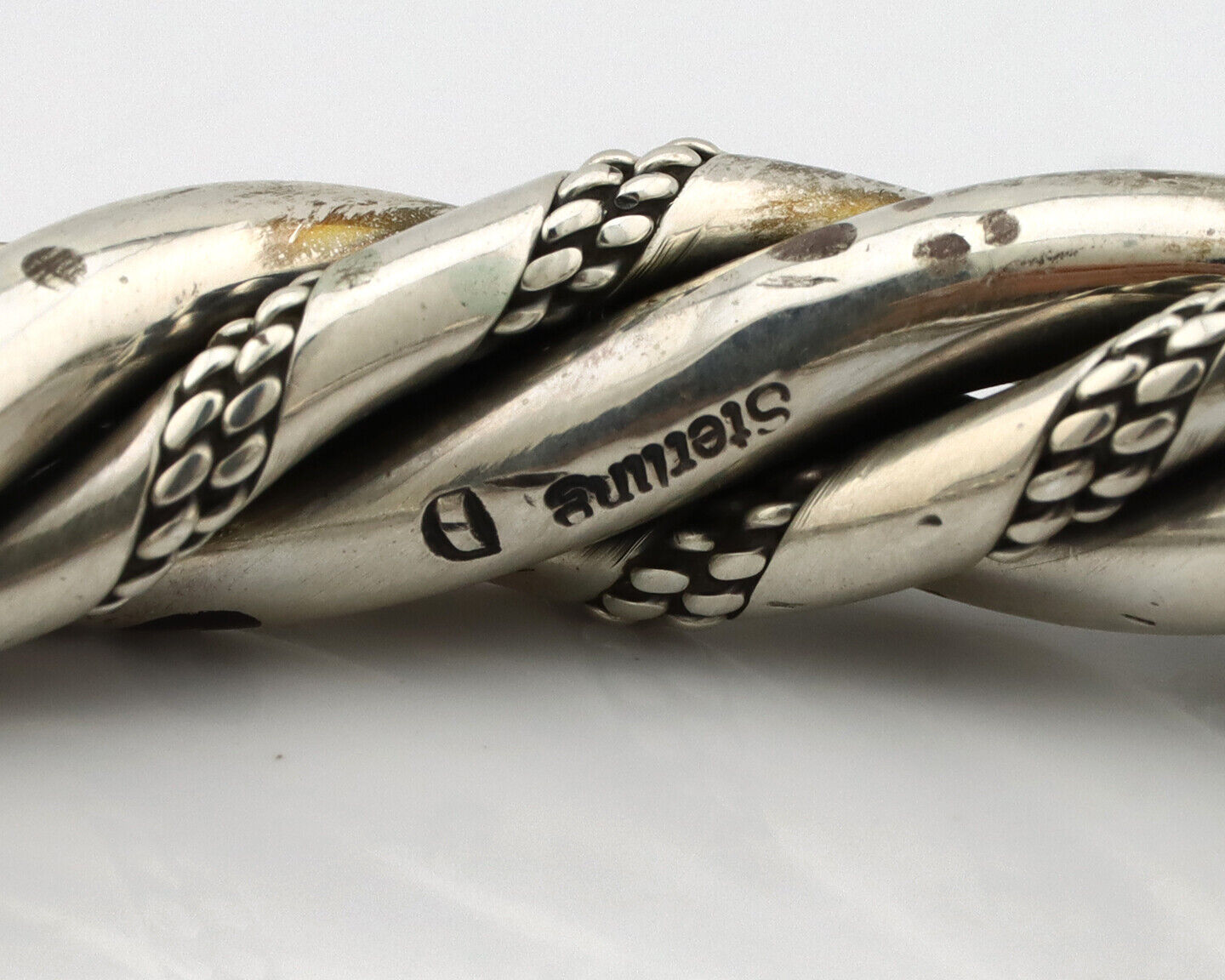 Navajo Handmade Bracelet .925 SOLID Silver Artist Signed D Circa 1980's