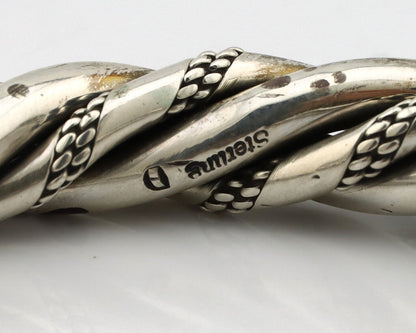 Navajo Handmade Bracelet .925 SOLID Silver Artist Signed D Circa 1980's