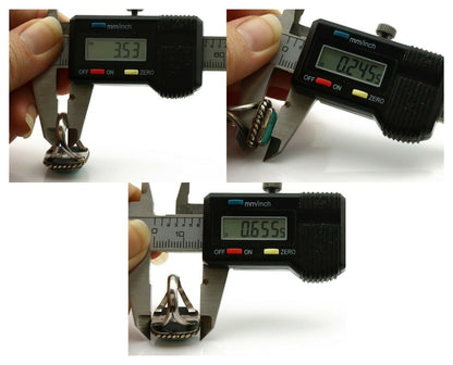 Navajo Ring .925 Silver Blue Turquoise Artist Signed Sun C.1980's