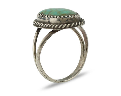 Navajo Handmade Ring 925 Silver Kingman Turquoise Artist Signed MC C.80's