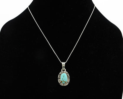 Navajo Necklace 925 Silver Kingman Turquoise Artist Signed Gecko C.80's