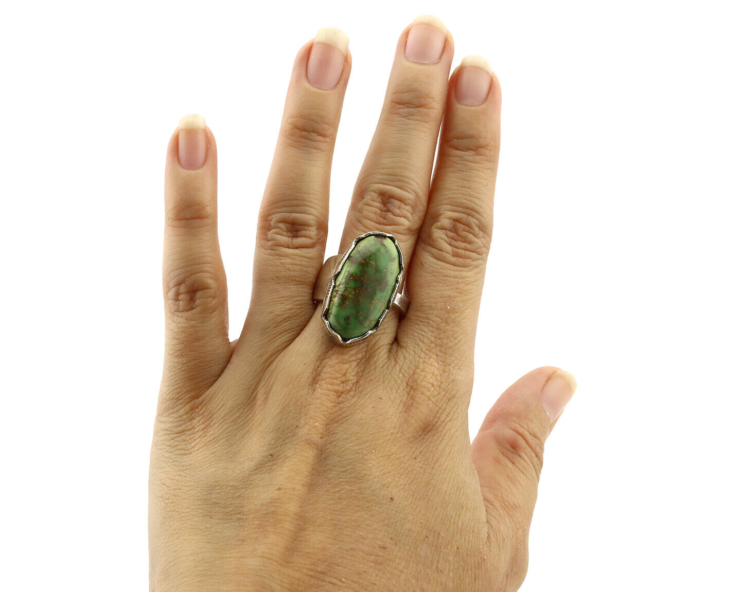 Navajo Ring 925 Silver Royston Turquoise Artist Signed L Benette C.80's