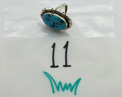 Navajo Ring 925 Silver Blue Turquoise Native Dominik Ferard C.80's