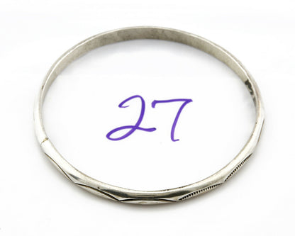 Women's Navajo Bracelet .925 Silver 5.25 mm Wide Hand Stamped