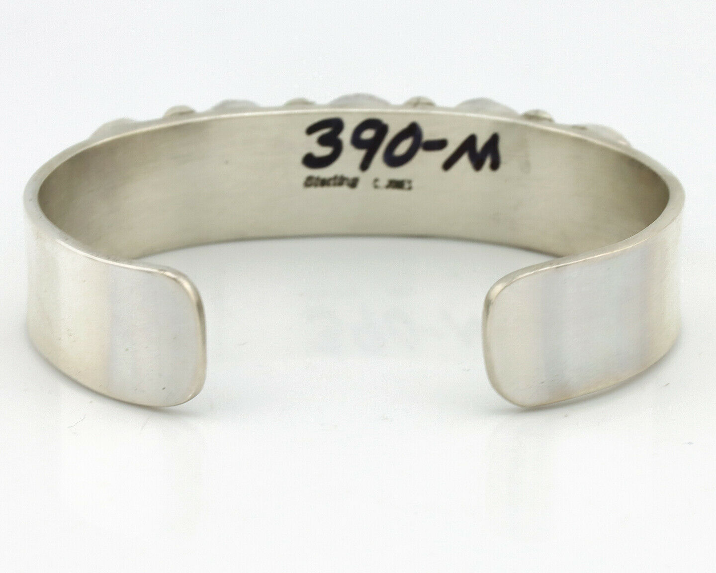 Navajo Bracelet .925 Silver Gem Grade Blue Green Turquoise C Jones Artist C.80's