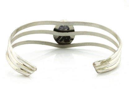 Navajo Bracelet .925 Silver Natural Black Onyx Artist Native American C.90's