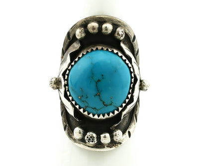 Navajo Ring .925 Silver Blue Southwest Turquoise Native American Artist C.80's