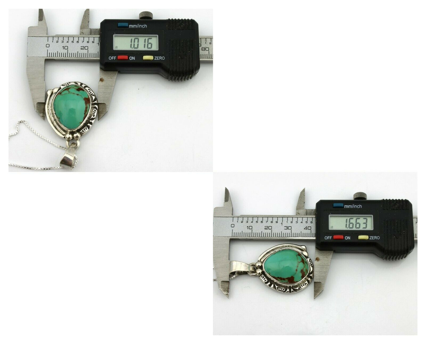 Navajo Necklace .925 Silver Kingman Turquoise Signed Gecko C.1980's