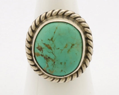 Navajo Ring .925 Silver Natural Kingman Turquoise Native American Artist C.1980s