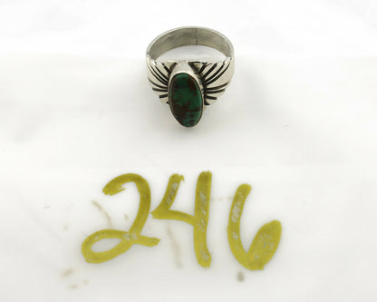 Navajo Ring .925 Silver Blue Green Arizona Turquoise Artist Signed Apache C.80's