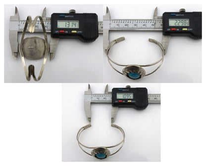 Navajo Bracelet 925 Silver Natural Blue Turquoise Native American Artist J C80