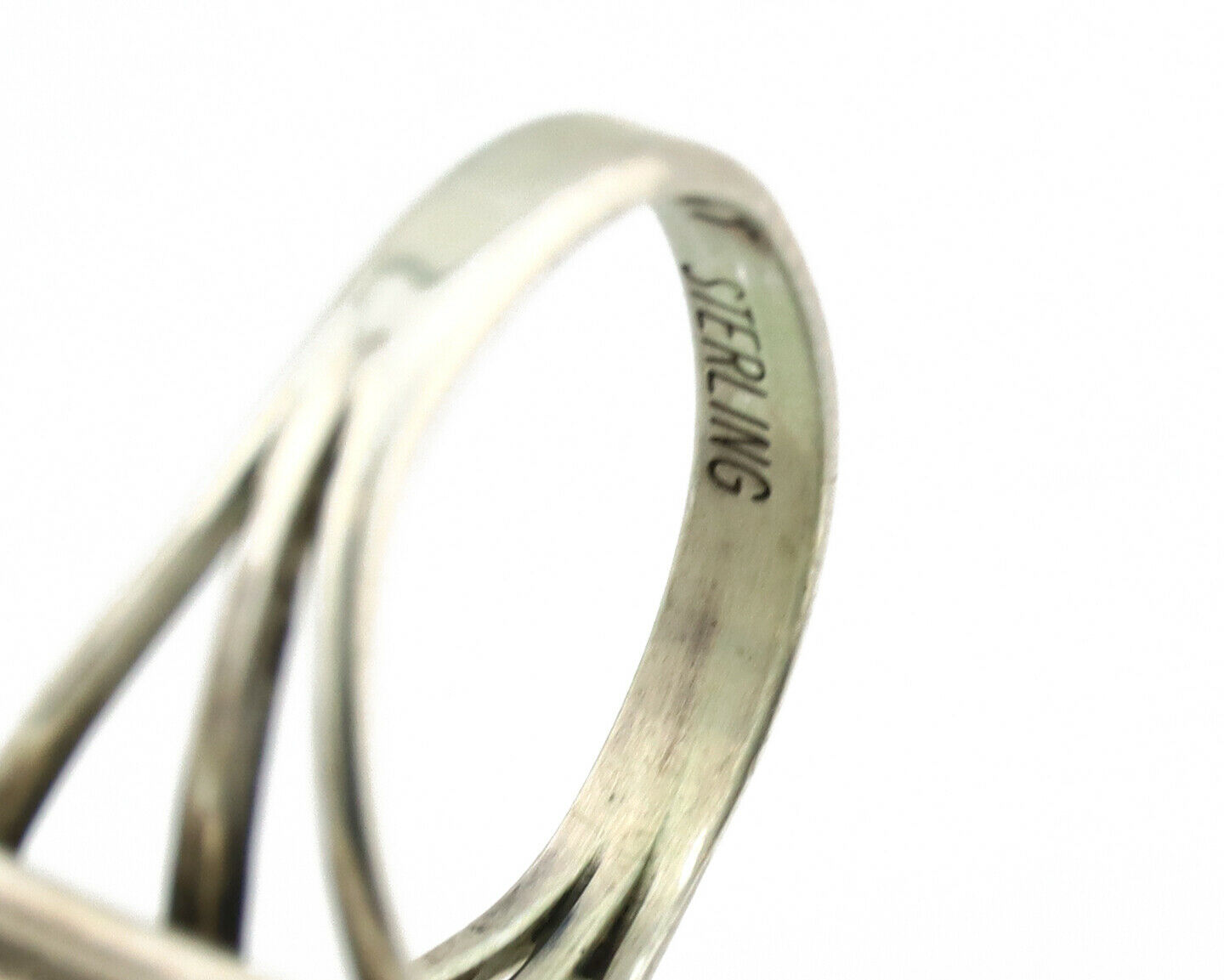 Navajo Ring .925 Silver Nevada Turquoise Native American Artist C.1980's