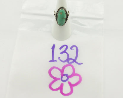 Navajo Ring .925 Silver Natural Turquoise Artist Signed Native American C.80's