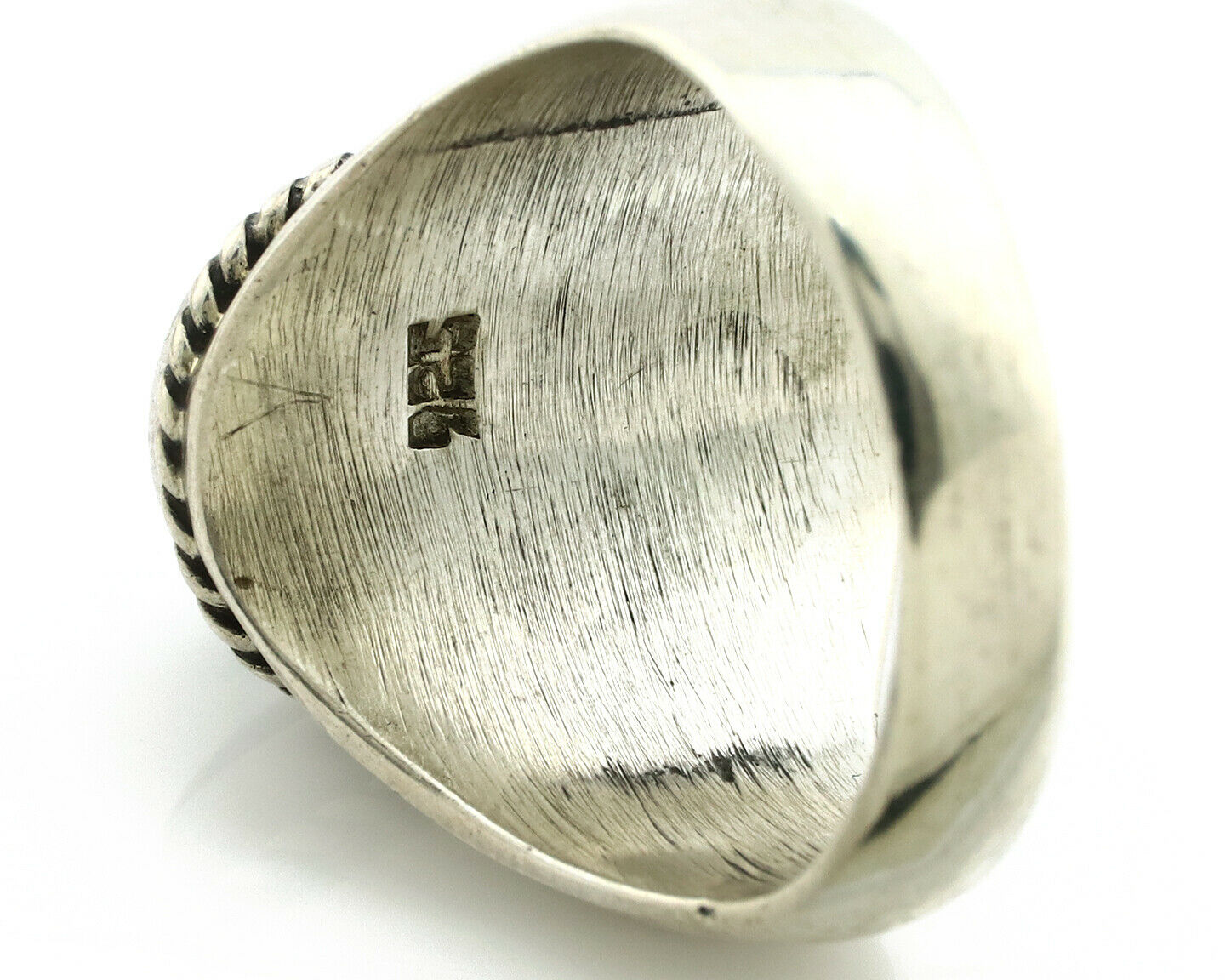 Navajo Ring .925 Silver Handmade Black Onyx Native American Artist C.80's