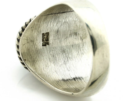 Navajo Ring .925 Silver Handmade Black Onyx Native American Artist C.80's