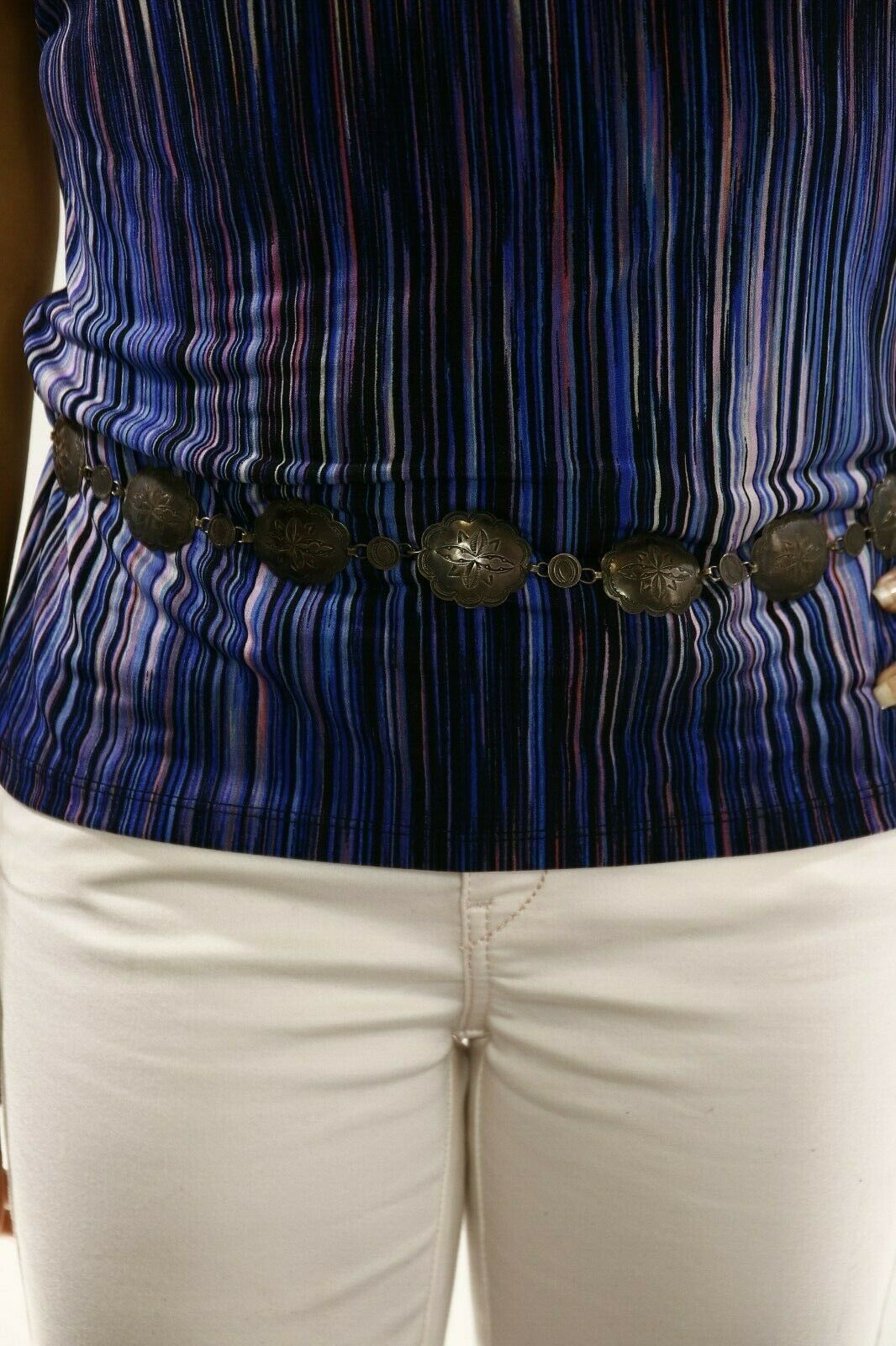Women's Navajo Concho Belt .925 Silver Hand Stamped Handmade C.1940's