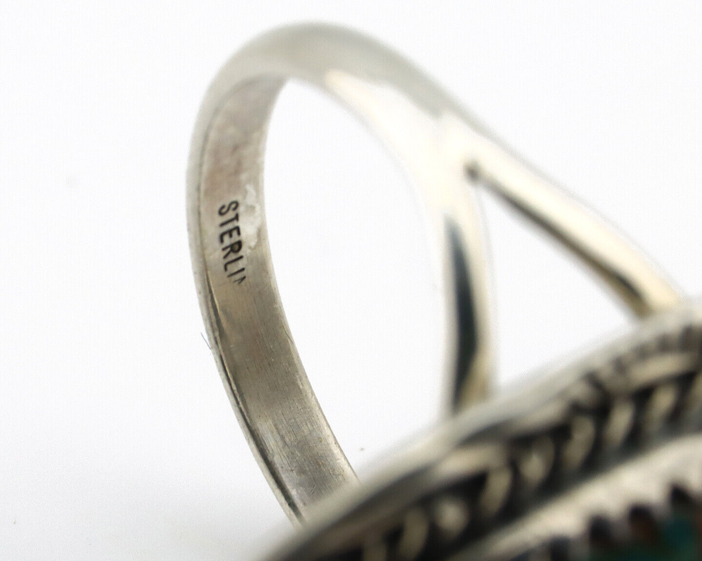 Navajo Ring 925 Silver Natural Blue Turquoise Native American Artist C.1980's