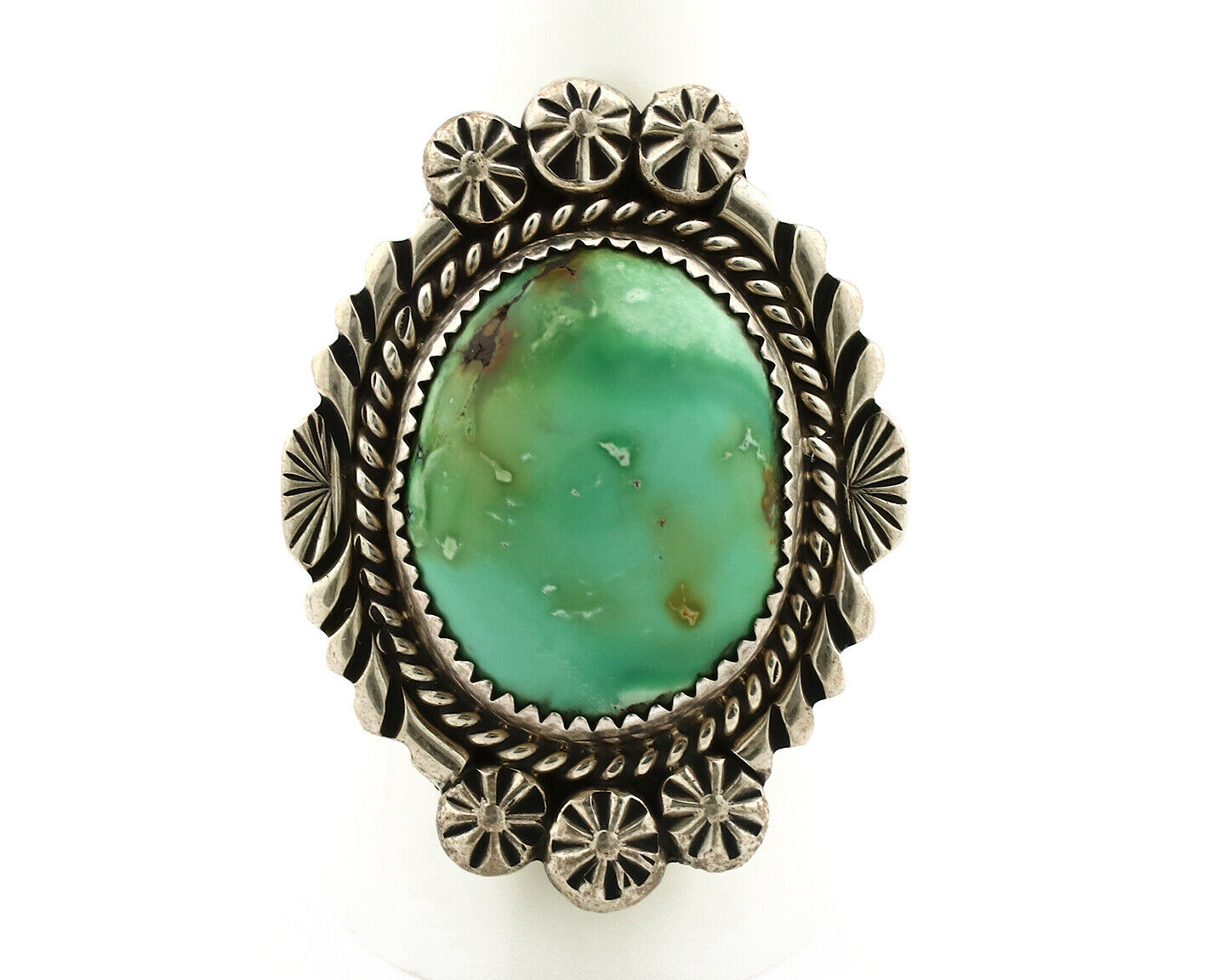Navajo Ring .925 Silver Royston Turquoise Native American Artist C.80's