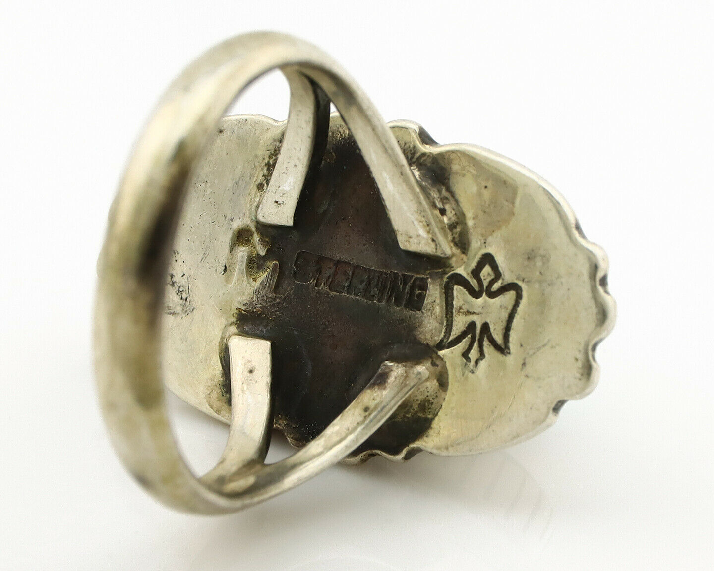 Navajo Ring .925 Silver Blue Turquoise Signed M Montoya C.80's