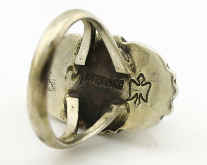 Navajo Ring .925 Silver Blue Turquoise Signed M Montoya C.80's