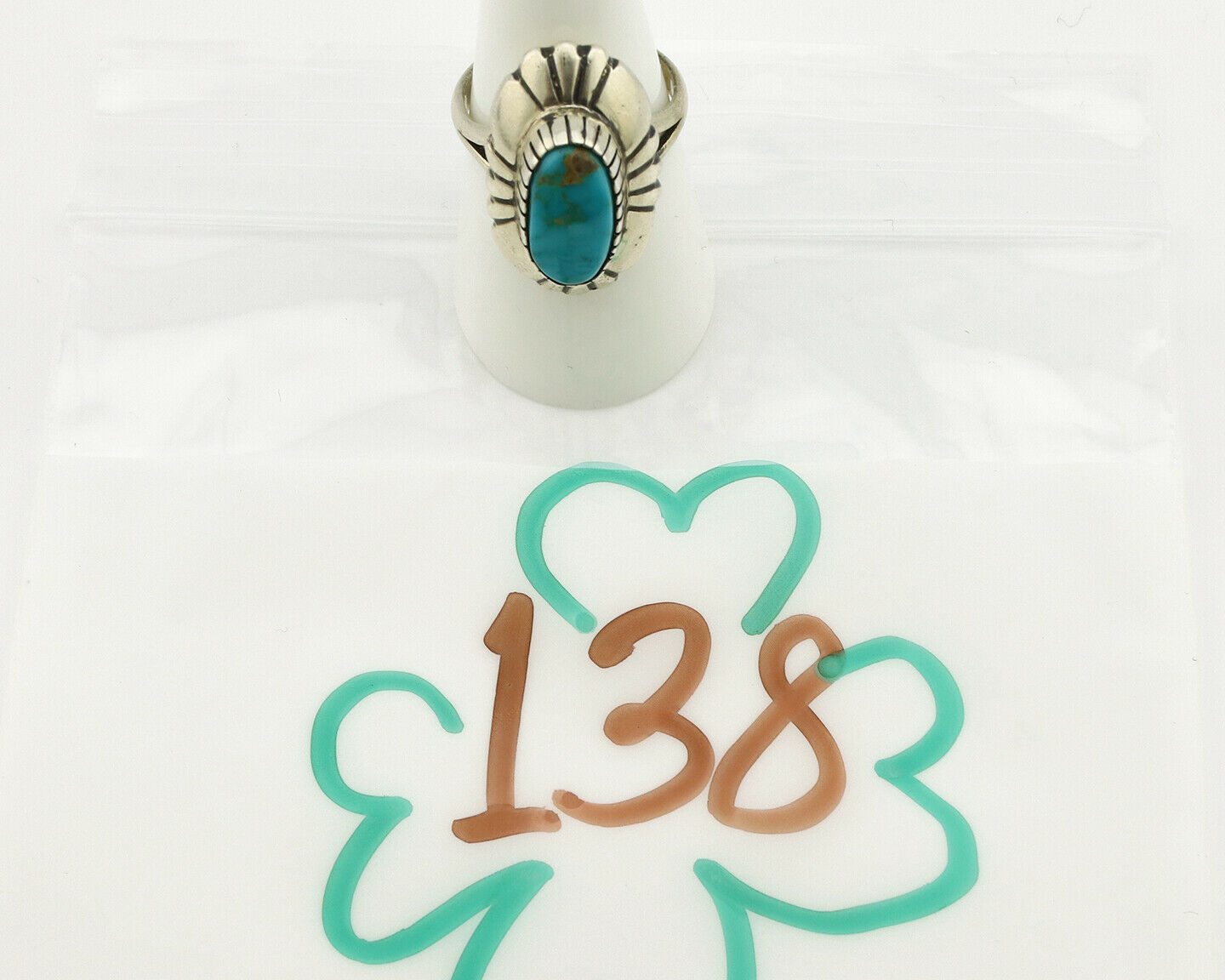Navajo Ring .925 Silver Arizona Turquoise Signed M Montoya C.80's