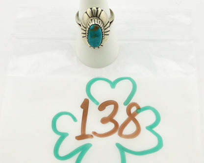 Navajo Ring .925 Silver Arizona Turquoise Signed M Montoya C.80's