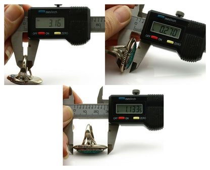 Navajo Ring .925 Silver Spiderweb Turquoise Native American Artist C.1980's