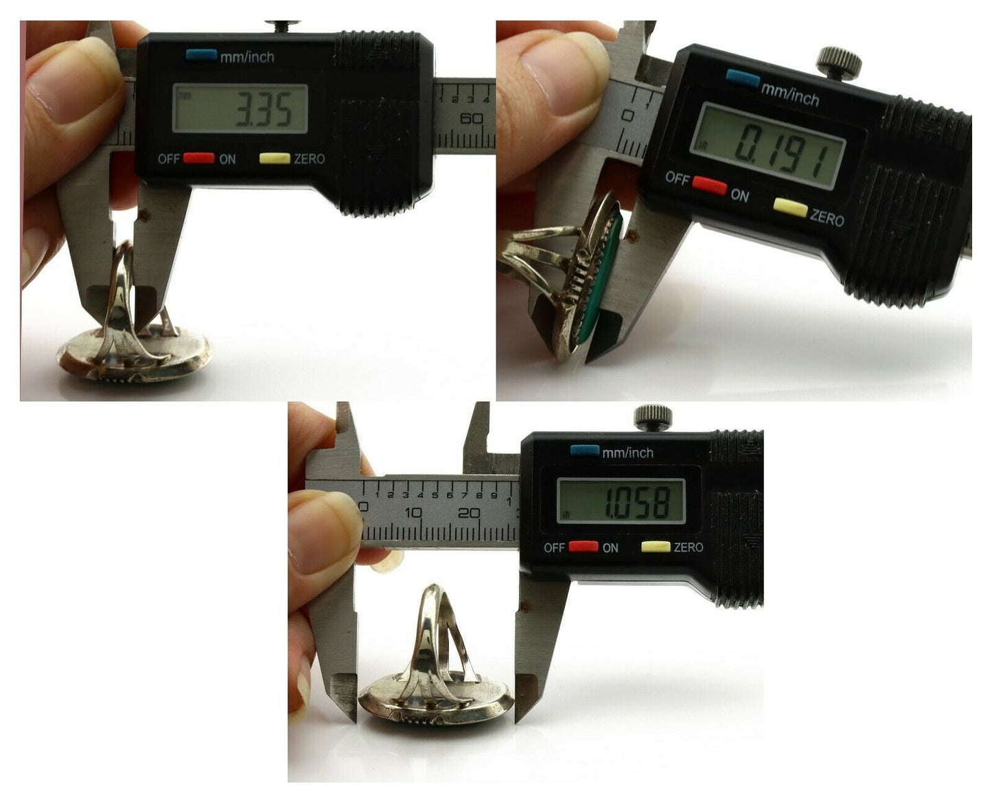 Navajo Ring .925 Silver Royston Turquoise Native American Artist C.1980's