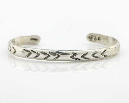 Navajo Bracelet .925 Silver Hand Stamped Arrow Head Signed Montoya C.80's