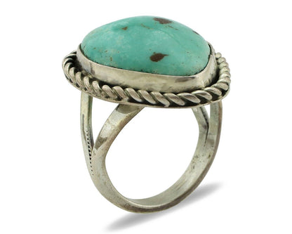 Navajo Ring 925 Silver Natural Mined Turquoise Native Signed N C.80's