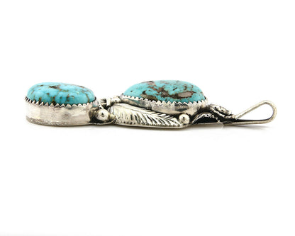 Navajo Pendant .925 Silver Kingman Turquoise Signed Artist Tom Willeto C.80's