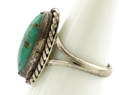 Navajo Ring .925 Silver Nevada Turquoise Artist Native American C.1980's
