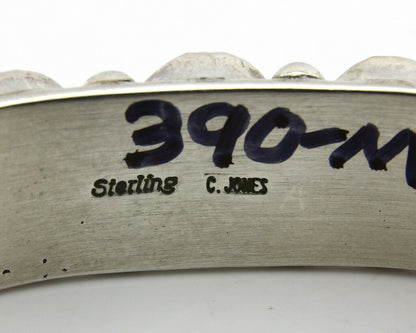 Navajo Bracelet .925 Silver Natural Turquoise Signed C Jones C.80's